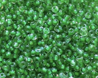 ♥ 10gr rocaille green transparent 2mm♥