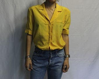 Yellow shirt with polka dots vintage