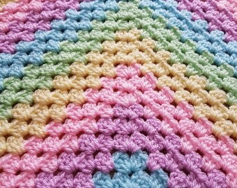 Handmade Pastel Rainbow Baby Blanket