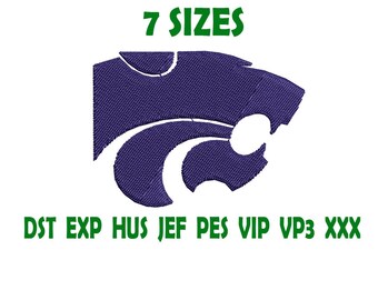 Kansas State Wildcats logo embroidery design - Instant Download machine embroidery pattern