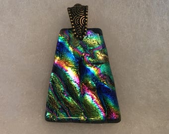 Rainbow Dichroic Glass Pendant
