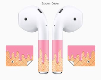 AirPods Stickers Ice Cream, 2-Sets, Wraps, Skin, Cover, Decal