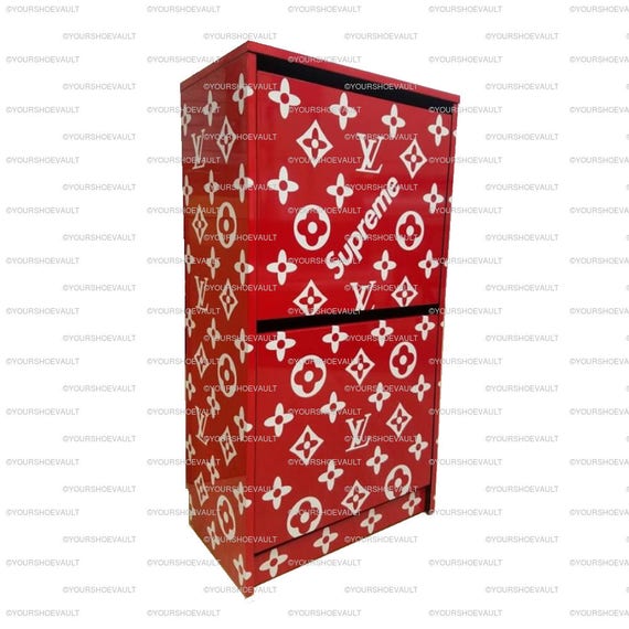 Louis Vuitton Supreme Shoe Storage Cabinet / Box / Chest