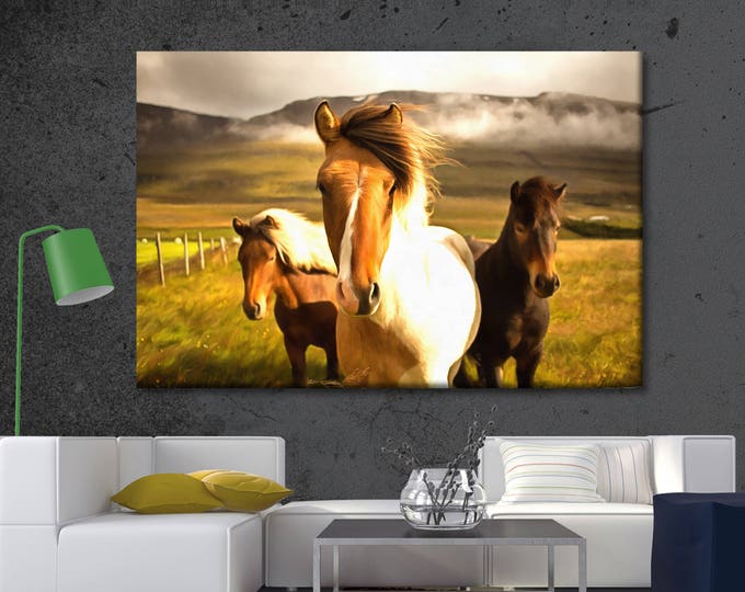 White Horse canvas, Horse canvas print, Large art printing, Gift for men, Interior decor, Gift for him, Wall art, Home decor, Wall decor