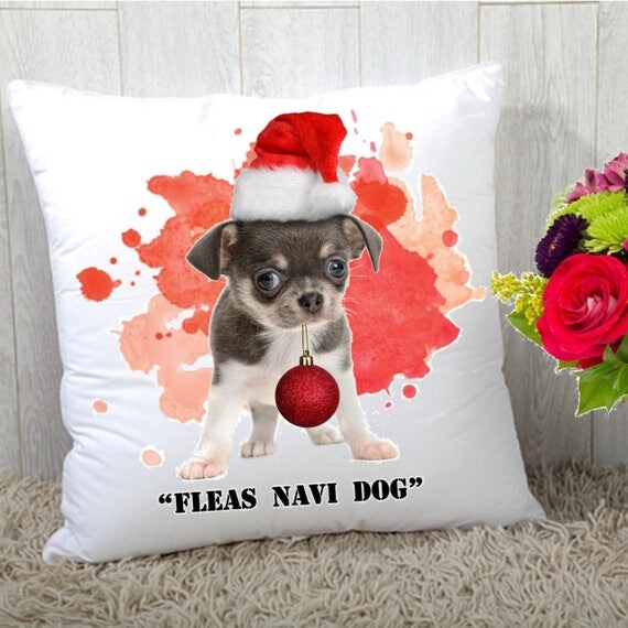 Fleas Navi Dog Holiday Pillow
