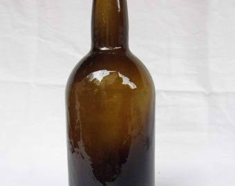 3 ANCIENNES BOUTEILLES BOCAUX VERRE Soufflé Moulé Couleur AMBRE 1 Litre Truffes 111084