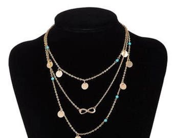 Collier Court Multi-rangs En Os Teinté - Style Ethnique Afrique De L'Est Années 70