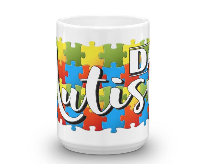 Autism, Dad, Mug, Father, Daddy, Autistic, Puzzle, Piece, Unique, Fun, Gift Ideas