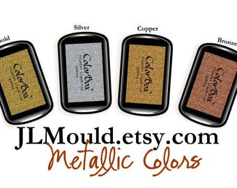 JLMould Color Box Pigment Stamp Ink Pad - You Choose the Color (gold silver copper bronze)