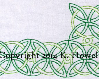 Celtic Knot Hand Embroidery Pattern, Large, Corner, Border, Frame, Celtic, Irish, Knot, Braid, Edge, PDF