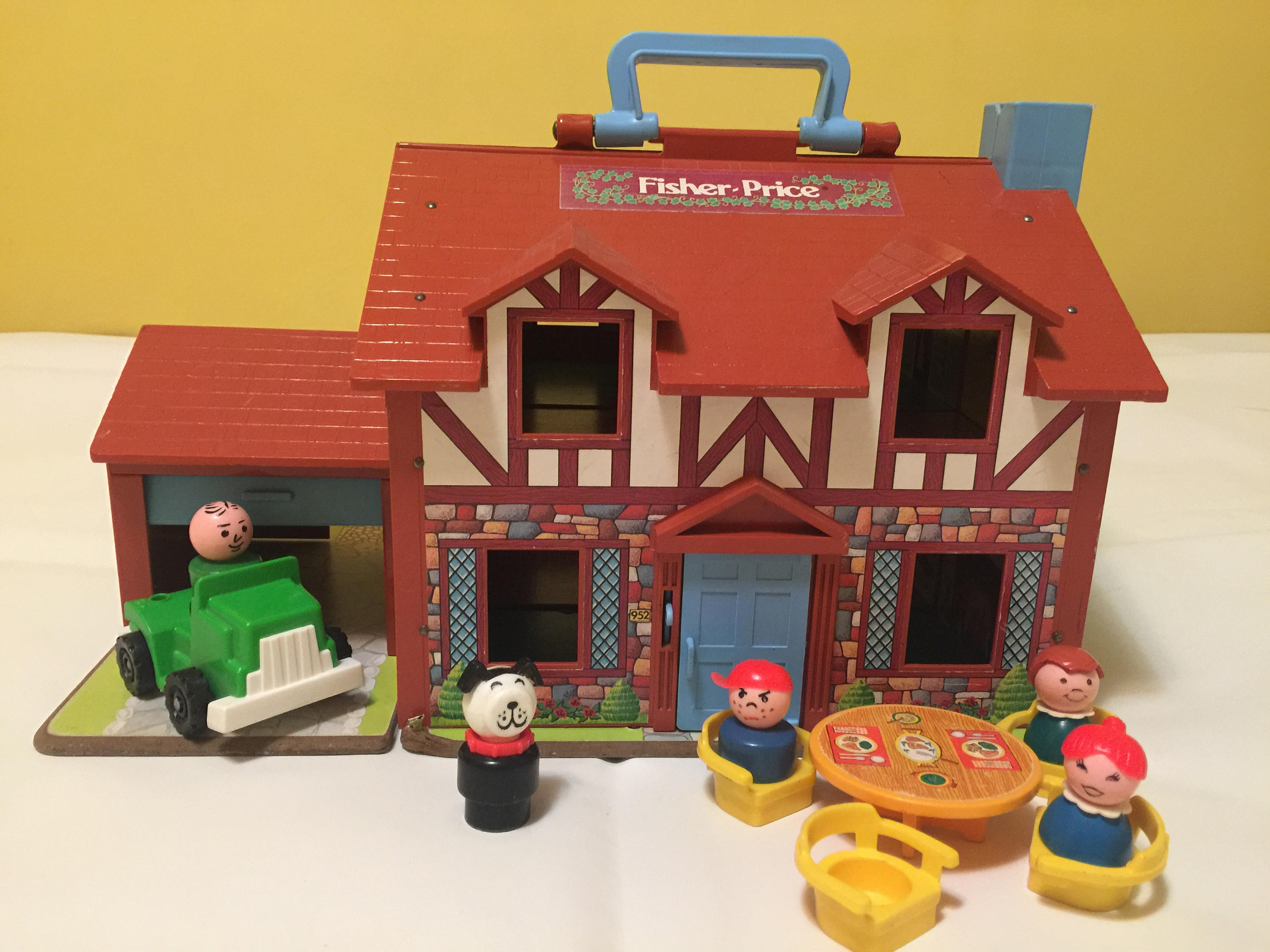 Vintage Fisher Price House Wooden Little People Playset Toy