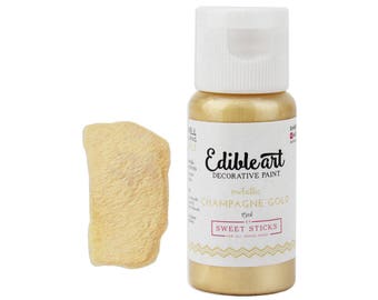 Champagne Gold Metallic Edible Paint - edible art paint, edible paint, edible food coloring, cookie paint, cake paint