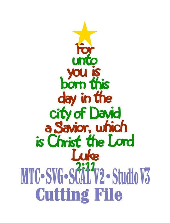 Christmas SVG Cut File Word Trees Bible Verse Luke 211 01