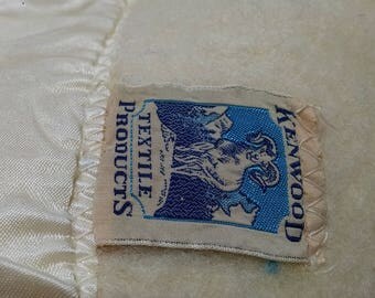 Wool Blanket / Vintage Bedding / Ivory Wool Blanket / Retro Bedding / Kenwood Textile / Vintage Wool Blanket / Kenwood Wool Blanket