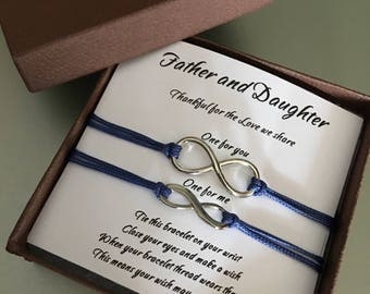Father daughter gift,Infinity bracelets,Father's day gift,Gift for Dad,Daddy and me,Gifts and mementos,Bracelets,Jewelry,Wish bracelet,gift