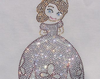 SALE 6.4" Sofia the First (Sophia the 1st) iron on rhinestone bling TRANSFER for Disney shirt or costume WHOLESALE welcome