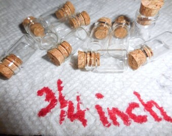 Memory Vials 3/4 inch Memory Glass Vials with Corks Artists Inspiration Lot Of 19 Vials
