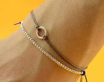 Sterling Silver beaded friendship bracelet