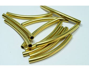 Set of 25 curved brass tubes 3 x 42mm
