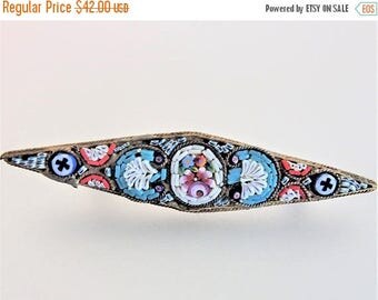 ON SALE Pretty Vintage Italian Micro Mosaic Brooch