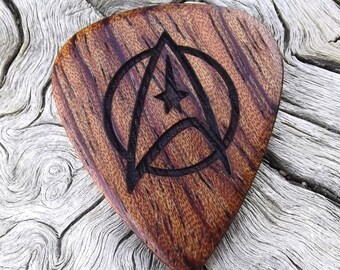 Handmade Wood Guitar Pick - Premium Quality - Made From African Bubinga - Engraved On Each Side - Artisan Guitar Pick - No Stock Photos