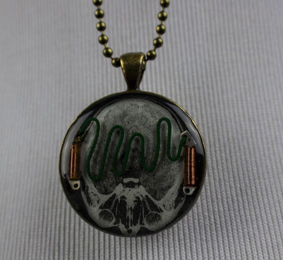 Frankenstein Collage Resin Cameo Necklace Frankenstein Collage Resin Cameo Necklace
