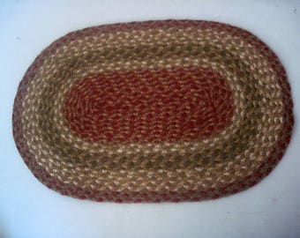 Vintage oval Braided Rug Dollhouse rug
