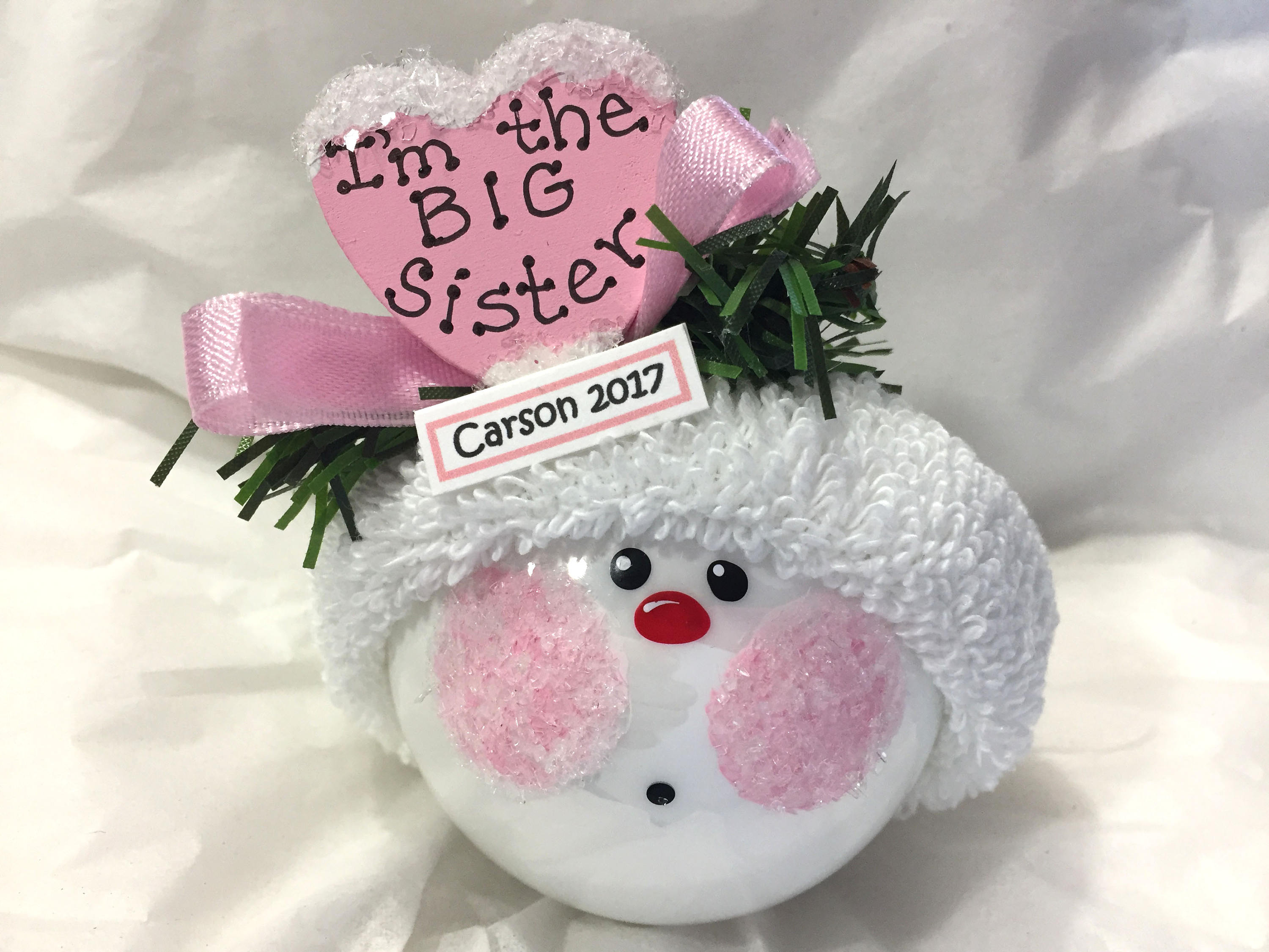 Big Sister Christmas Ornaments Personalized Hand Painted