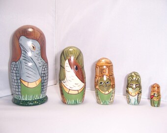 Hand painted Turtles Collection stacking nesting doll set