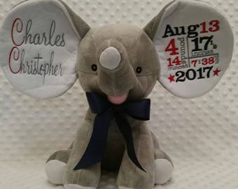 monogrammed stuffed elephant