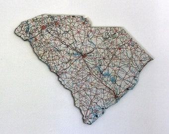 SOUTH CAROLINA State Map Wall Decor | Vintage Map | South Carolina State decor | Perfect Gift for Any Occasion | Large size