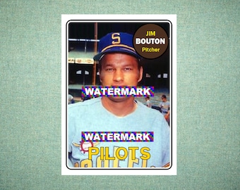ORIGINAL "Card That Could Have Been" by MaxCards, 1969 Style Jim Bouton Seattle Pilots, Hand Made Baseball Card 2.5 x 3.5 MINT