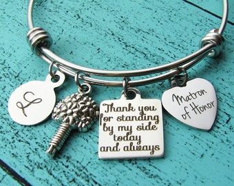 matron of honor gift, matron of honor proposal gift, moh bracelet jewelry, personalized wedding gift, bridesmaid jewelry, bridal party gift