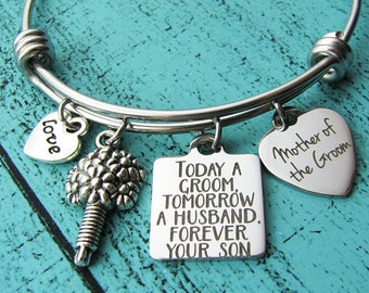 mother of the groom gift, from son, wedding gift for mom, groom gift for mom, today a groom tomorrow a husband forever your son. mom gift