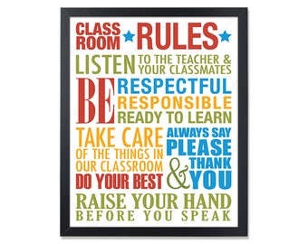 Vinyl Wall Art Decal Class Room Rules. School classroom