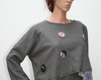 Boiled wool top and grey and pink felt "In my book of dreams..."