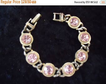 Now On Sale Vintage Pink Rhinestone Bracelet Hollywood Regency 1950's Mid Century Mad Men Mod Retro Collectible Jewelry Martini Mermaid