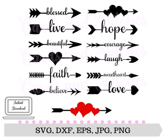 Download Arrow Words SVG Arrows SVG Decorative Arrows SVG Digital