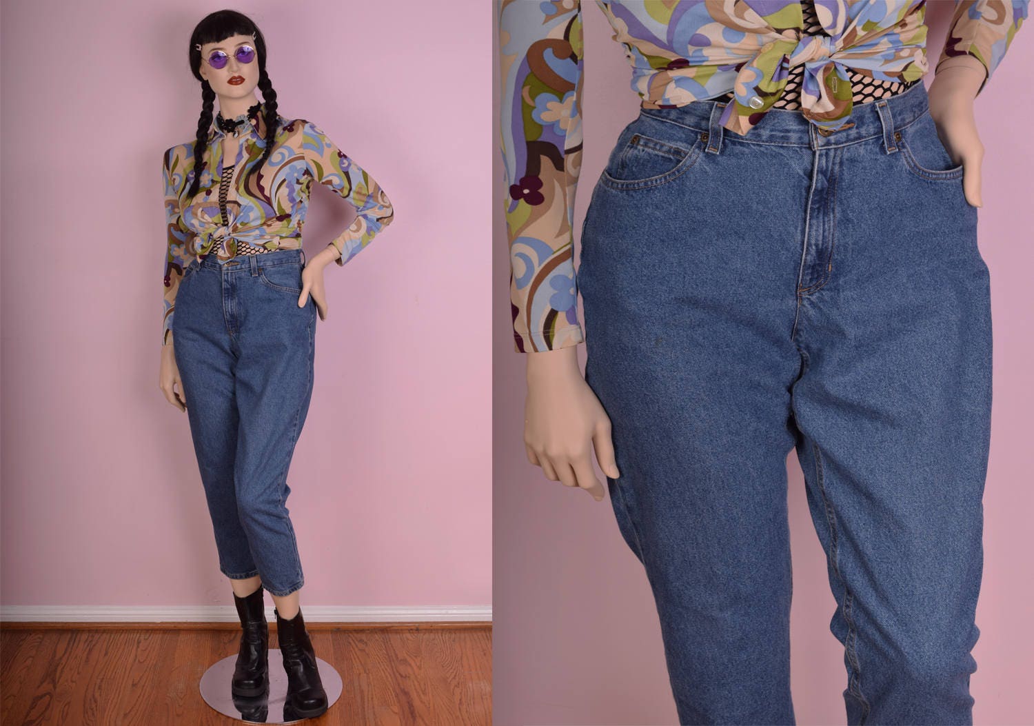 90s high waisted baggy jeans