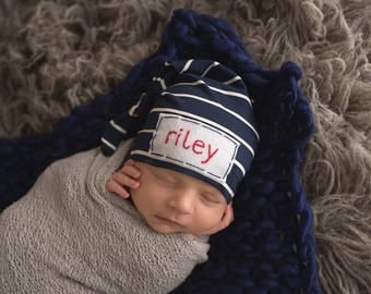 Personalized Baby Hat - personalized gifts - baby monogramed hat - Baby Boy Hat - newborn photo prop - baby hats - baby name hat