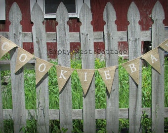 Cookie Bar Burlap Banner, Burlap cookie bar garland, Cookie bar sign, Wedding burlap banner, Cookie Bar bunting