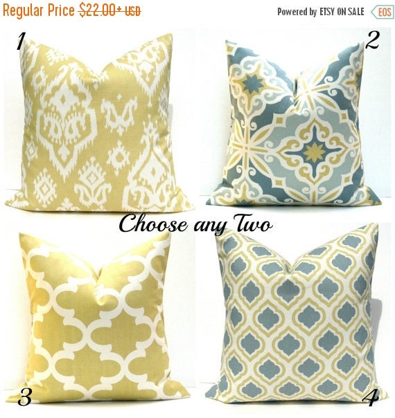 15 off sale decorative pillow covers gold pillow grey yellow pillows two pillows blue gold - Decorative Couch Pillows 15 off sale decorative pillow covers gold pillow grey yellow pillows two pillows blue gold - Decorative Couch Pillows