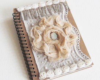 Carnet de Note Shabby Romantique - Lady Chatterley - Journal Intime, Livre d'or - Création d'artiste en pièce unique
