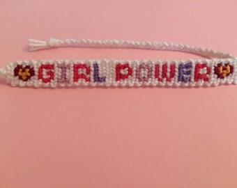 Girl Power Woven Floss Friendship Bracelet