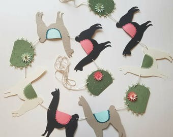 Llama banner, llama decoration, alpaca banner, alpaca decoration, desert decor, is your momma a llama, llama nursery, llama llama, cactus
