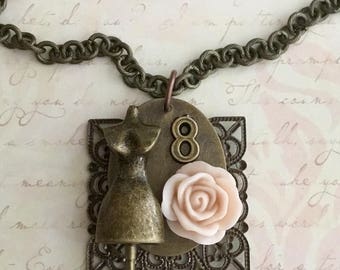 The Seamstress Necklace Mannequin Bust Wearable HANDMADE Art Necklace Seamstress Necklace Dress MANNEQUIN Necklace Mannequin Bust ETSY