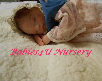 Reborn Baby Girl Preemie, Sleeping, Newborn Premature Baby, Adorable, Brown hair, Lifelike by Babies4U Nursery