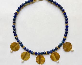 HYDRA Lapis Lazuli + Freshwater Pearl Necklace