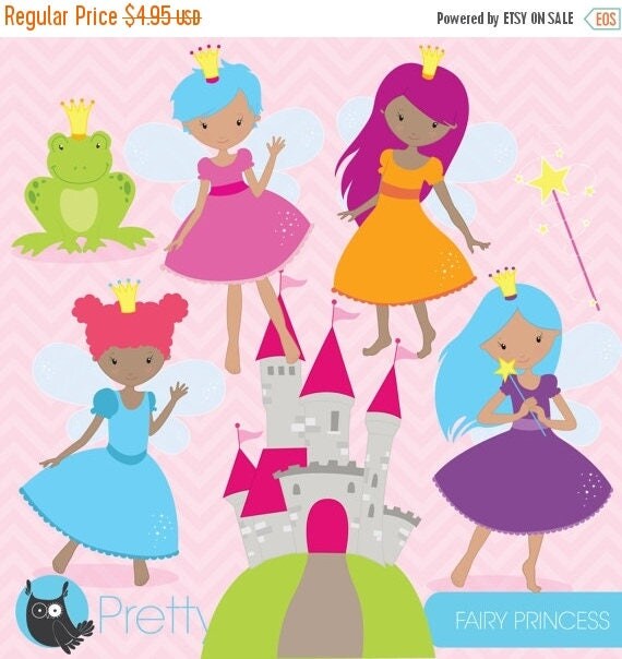 80% OFF SALE Fairy princess clipart commercial use, vector graphics, digital clip art, digital images - CL790 Il_570xn
