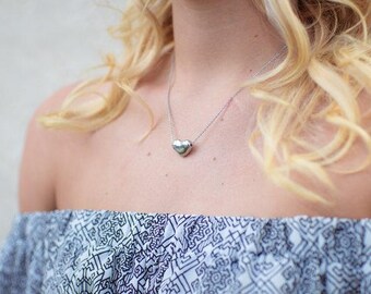 Initial Necklace - Heart Necklace - Monogram Necklace - Engraved Jewelry - Silver - Gold - Rose Gold - Personalized Jewelry - Letter or Name